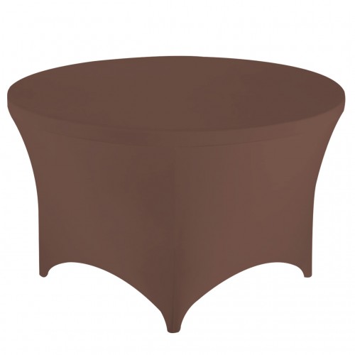 Stretch Spandex 5 ft Round Table Cover Chocolate