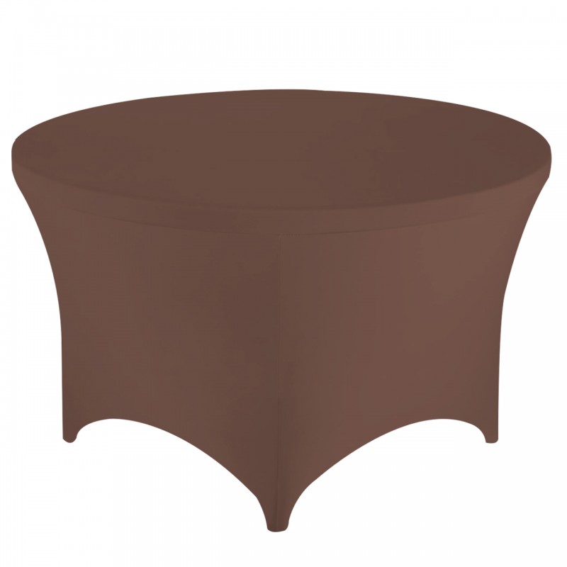 Stretch Spandex 5 ft Round Table Cover Chocolate 