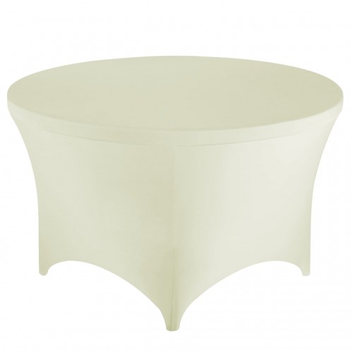 Stretch Spandex 5 ft Round Table Cover Ivory