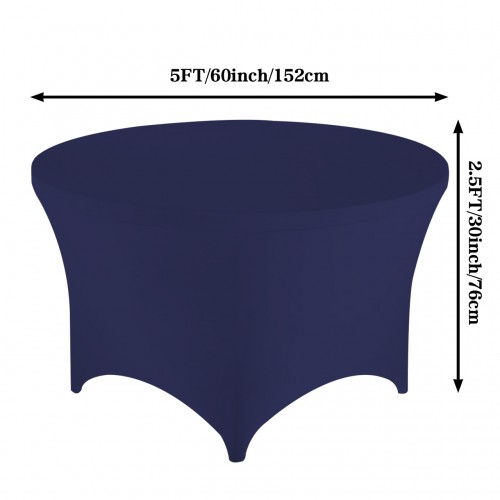 Stretch Spandex 5 ft Round Table Cover Navy Blue