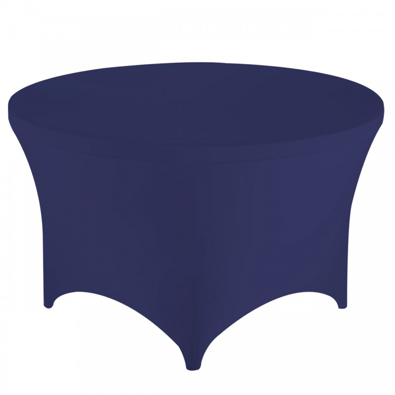 Stretch Spandex 5 ft Round Table Cover Navy Blue