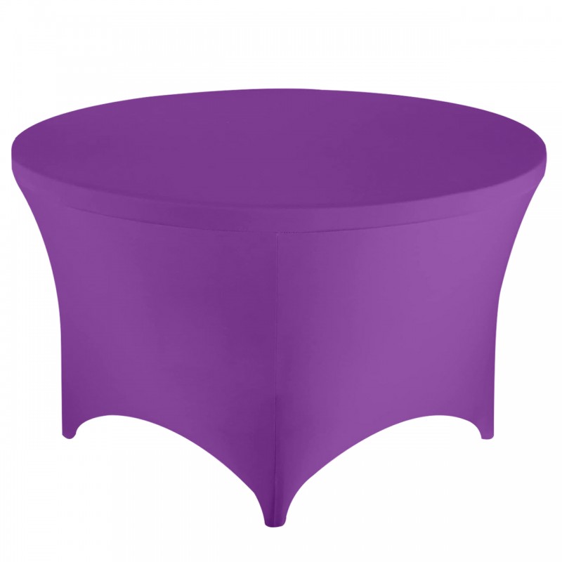 Stretch Spandex 5 ft Round Table Cover Purple