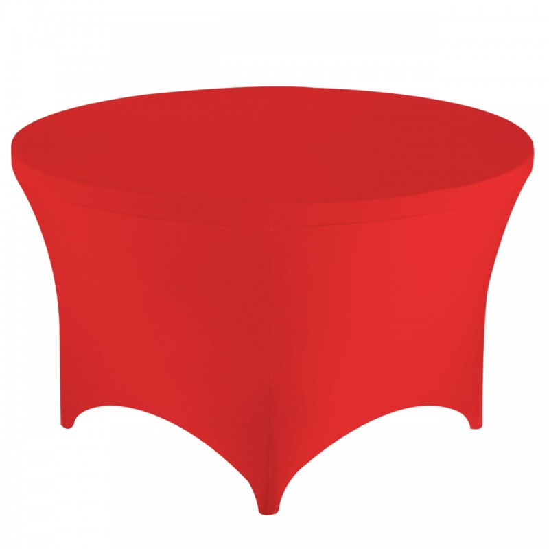 Stretch Spandex 5 ft Round Table Cover Red