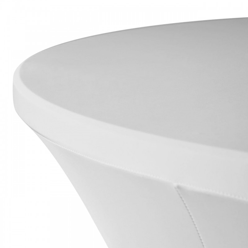 Stretch Spandex 6 ft Round Table Cover White 