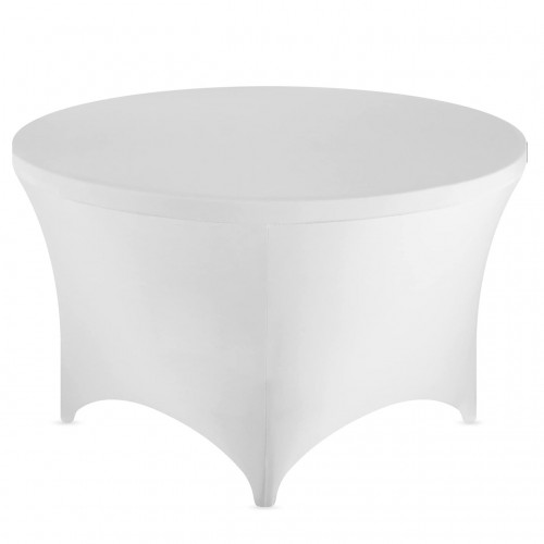 Stretch Spandex 6 ft Round Table Cover White