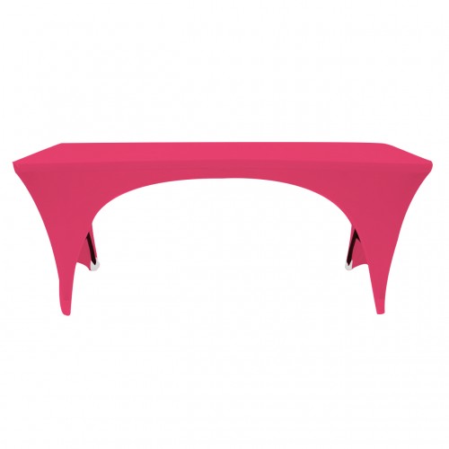 Stretch Spandex 6 ft Open Sides Rectangular Table Cover Fuchsia