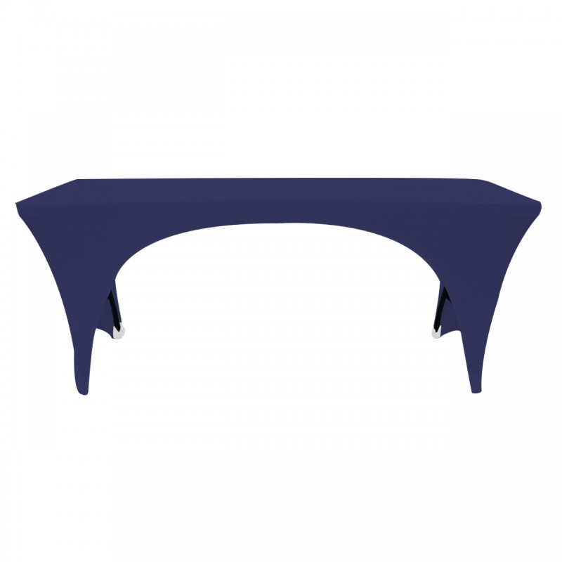 Stretch Spandex 6 ft Open Sides Rectangular Table Cover Navy Blue