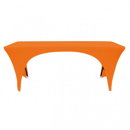 Stretch Spandex 6 ft Open Sides Rectangular Table Orange