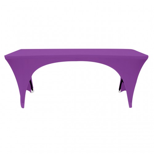 Stretch Spandex 6 ft Open Sides Rectangular Table Purple