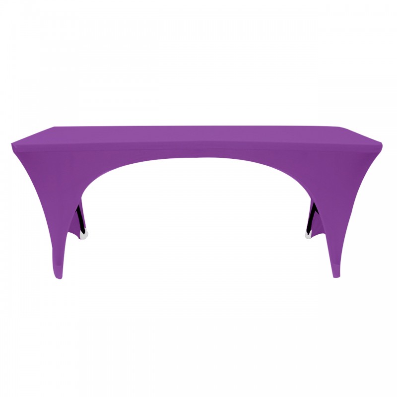 Stretch Spandex 6 ft Open Sides Rectangular Table Purple 