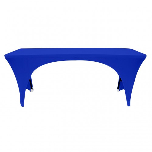 Stretch Spandex 6 ft Open Sides Rectangular Table Cover Royal Blue