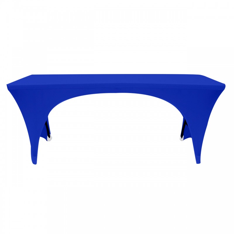 Stretch Spandex 6 ft Open Sides Rectangular Table Cover Royal Blue 