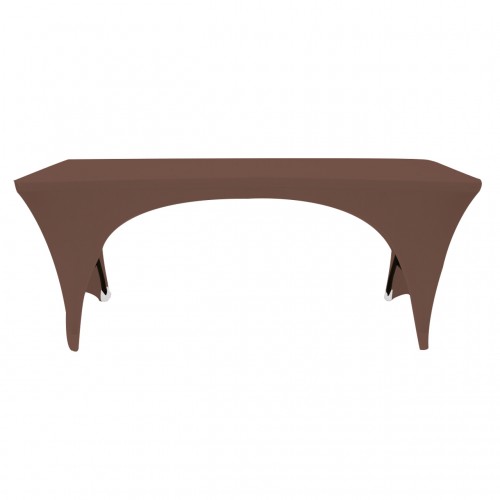 Stretch Spandex 6 ft Open Sides Rectangular Table Cover Chocolate