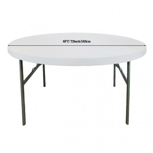 Stretch Spandex 6 ft Round Table Topper/Cap White