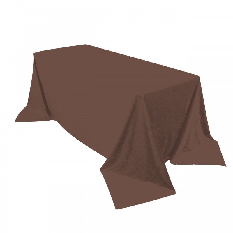 90 x 132 Inch Rectangular Royal Velvet Tablecloth Chocolate