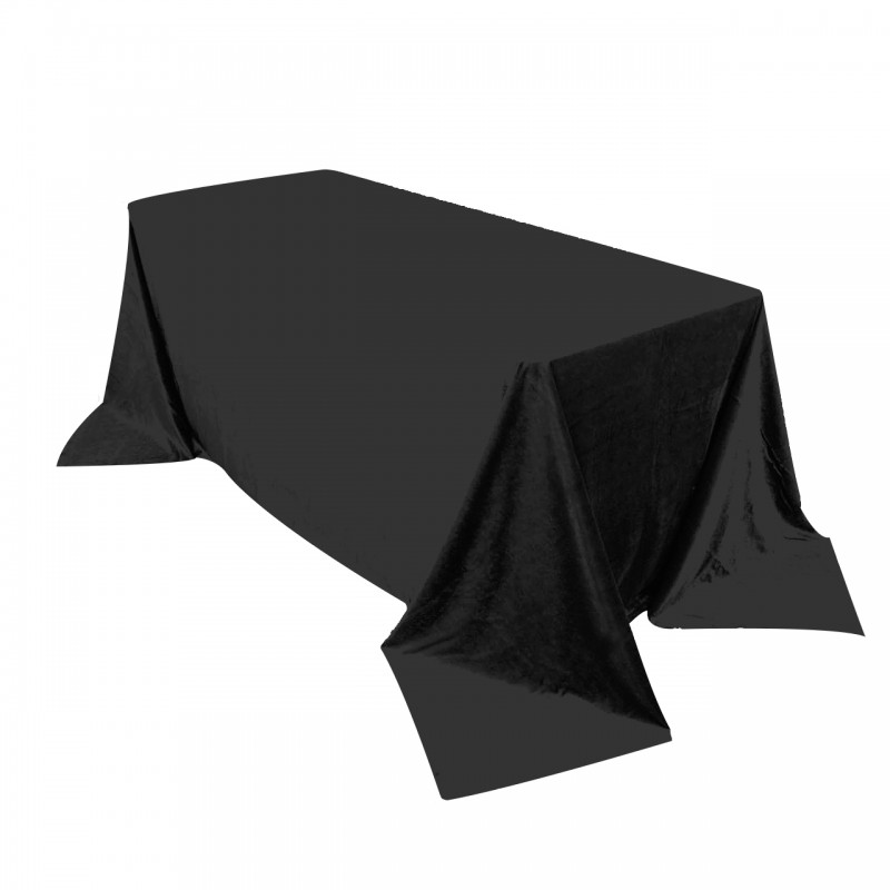 90 x 132 Inch Rectangular Royal Velvet Tablecloth Black