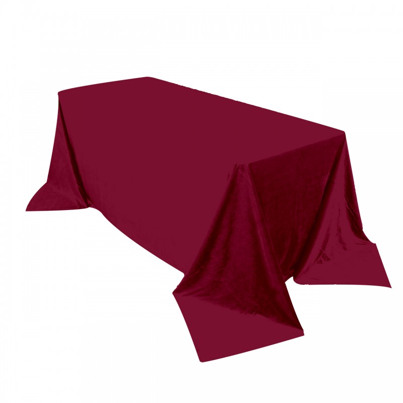 90 x 132 Inch Rectangular Royal Velvet Tablecloth Burgundy