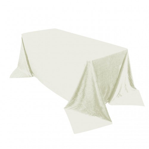 90 x 132 Inch Rectangular Royal Velvet Tablecloth Ivory