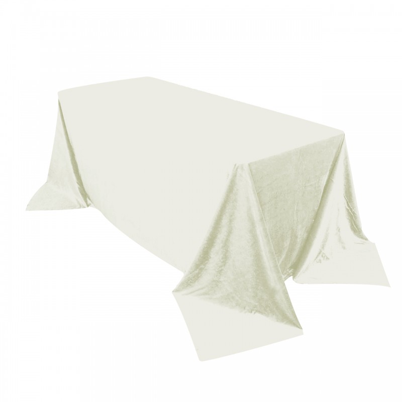 90 x 132 Inch Rectangular Royal Velvet Tablecloth Ivory 