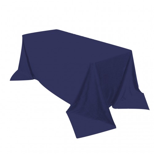 90 x 132 Inch Rectangular Royal Velvet Tablecloth Navy Blue