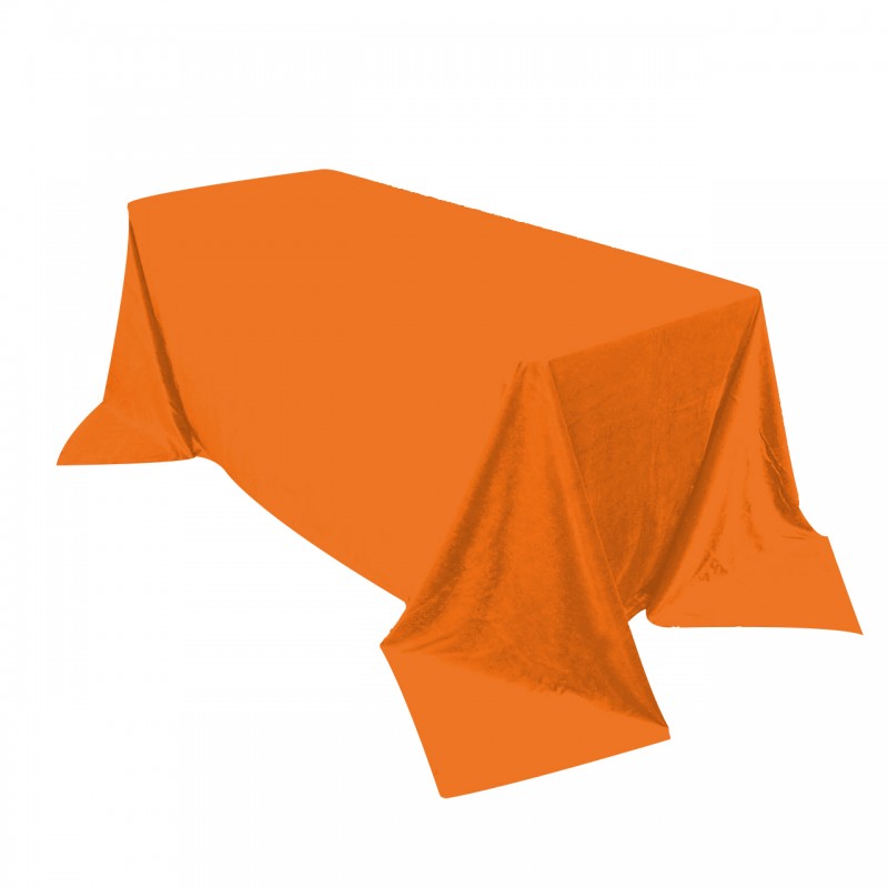 90 x 132 Inch Rectangular Royal Velvet Tablecloth Orange