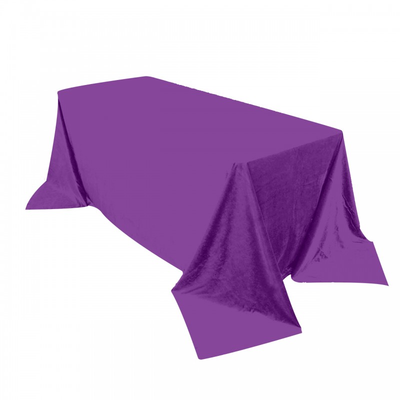 90 x 132 Inch Rectangular Royal Velvet Tablecloth Purple