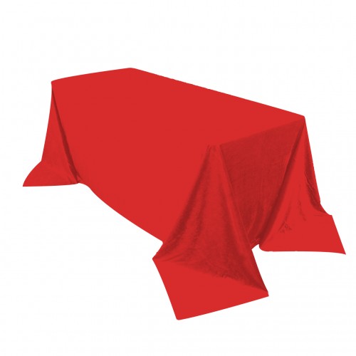 90 x 132 Inch Rectangular Royal Velvet Tablecloth Red