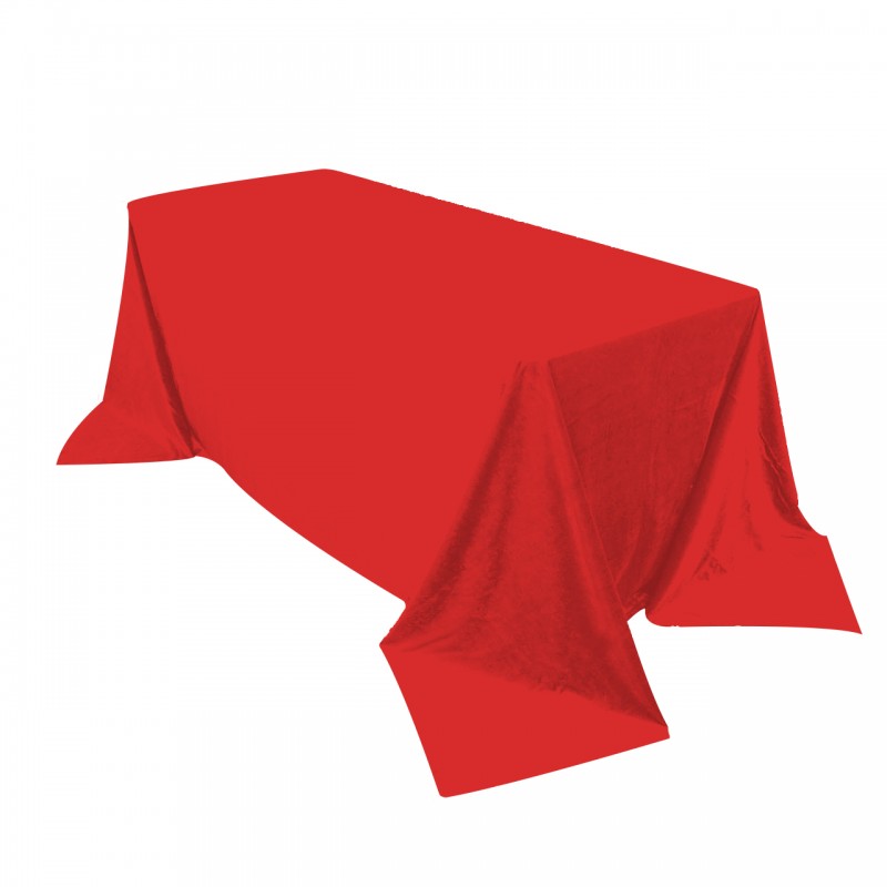 90 x 132 Inch Rectangular Royal Velvet Tablecloth Red 