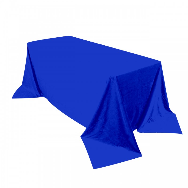 90 x 132 Inch Rectangular Royal Velvet Tablecloth Royal Blue