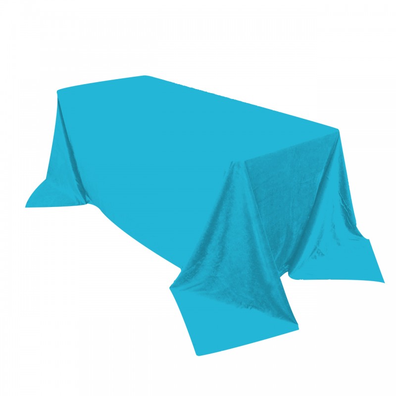 90 x 132 Inch Rectangular Royal Velvet Tablecloth Turquoise