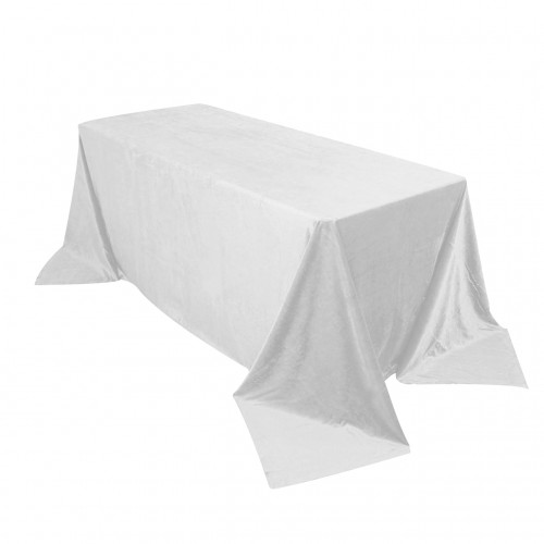 90 x 156 Inch Rectangular Royal Velvet Tablecloth White