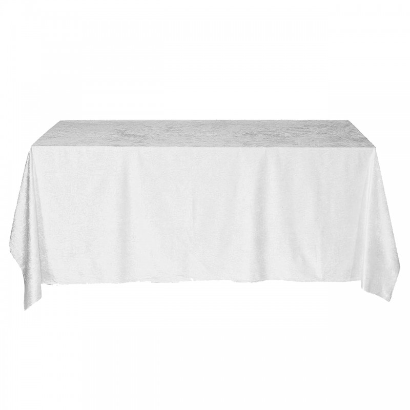 90 x 132 Inch Rectangular Royal Velvet Tablecloth White 