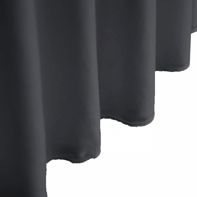 32 inch Highboy Cocktail Round Wavy Draping Stretch Spandex Table Cover Black 