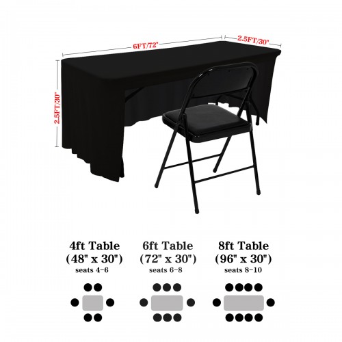 Open Back Table Skirts Black