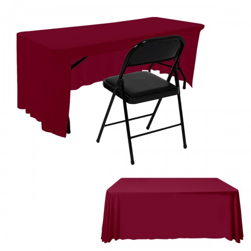 Open Back Table Skirts Burgundy