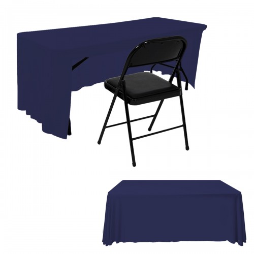 Open Back Table Skirts  Navy Blue