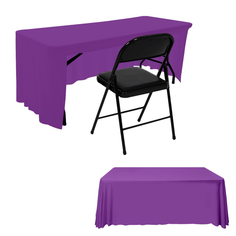 Open Back Table Skirts Purple