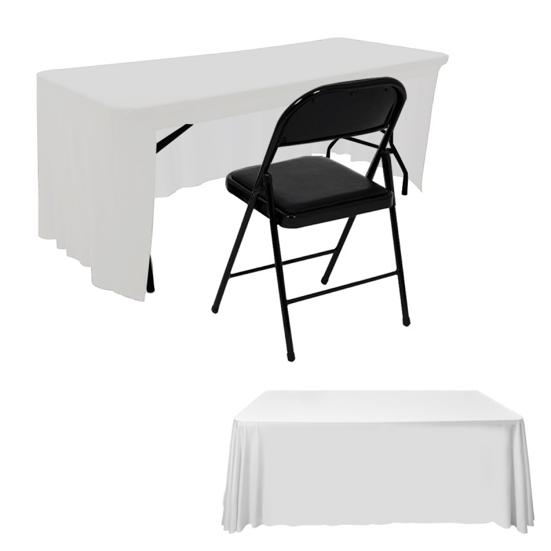 Open Back Table Skirts White 