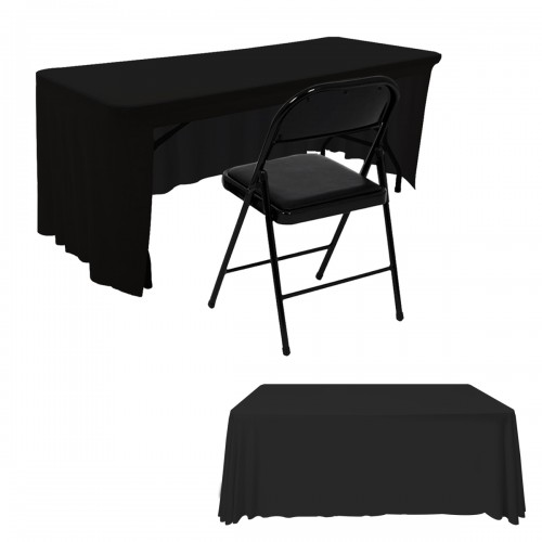 Open Back Table Skirts Black