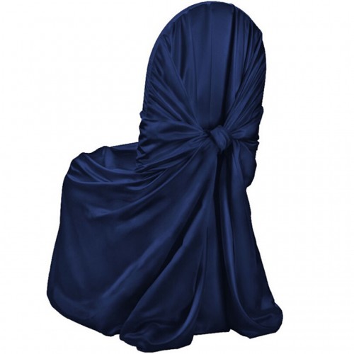 Satin Chair Cover  Navy Blue