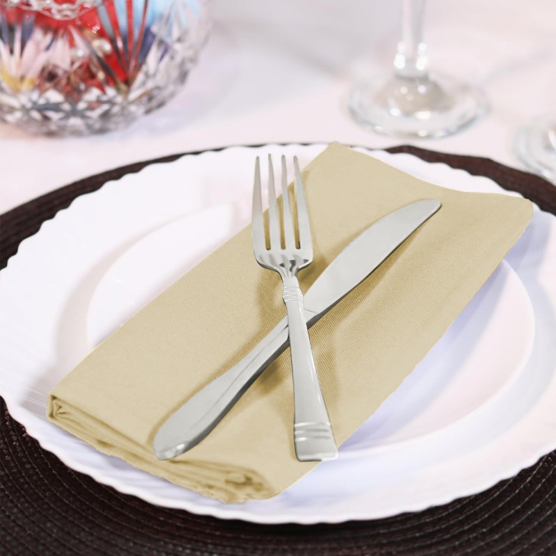 15.75 Inch Polyester Cloth Napkins Beige 