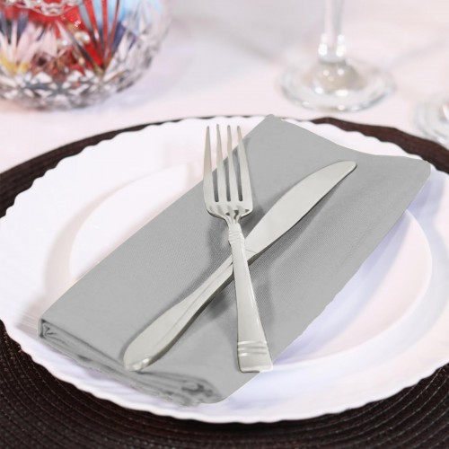 15.75 Inch Polyester Cloth Napkins Silver 