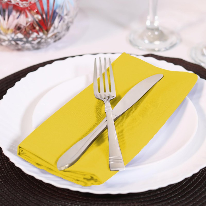 15.75 Inch Polyester Cloth Napkins Yellow 