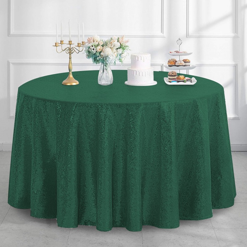 120 Inch Round Glitz Sequin Tablecloth Blackish Green 