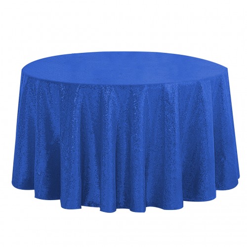 120 Inch Round Glitz Sequin Tablecloth Royal Blue