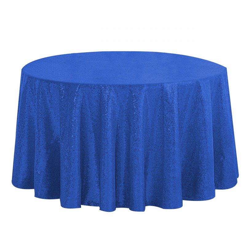 120 Inch Round Glitz Sequin Tablecloth Royal Blue 