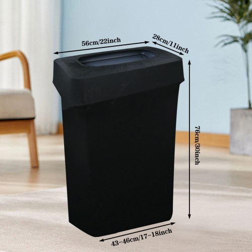 23 Gallon Spandex Slim Jim Narrow Trash Can Cover Black