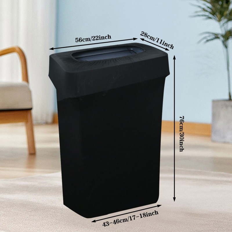 23 Gallon Spandex Slim Jim Narrow Trash Can Cover Black 