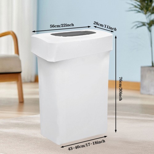 23 Gallon Spandex Slim Jim Narrow Trash Can Cover White