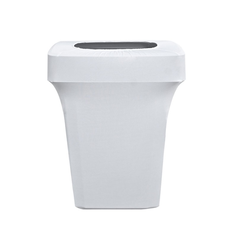 23 Gallon Spandex Slim Jim Narrow Trash Can Cover White 